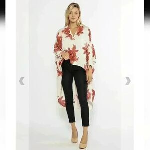 Gracia Tropical Print Unbalance Bottom Top Size Large